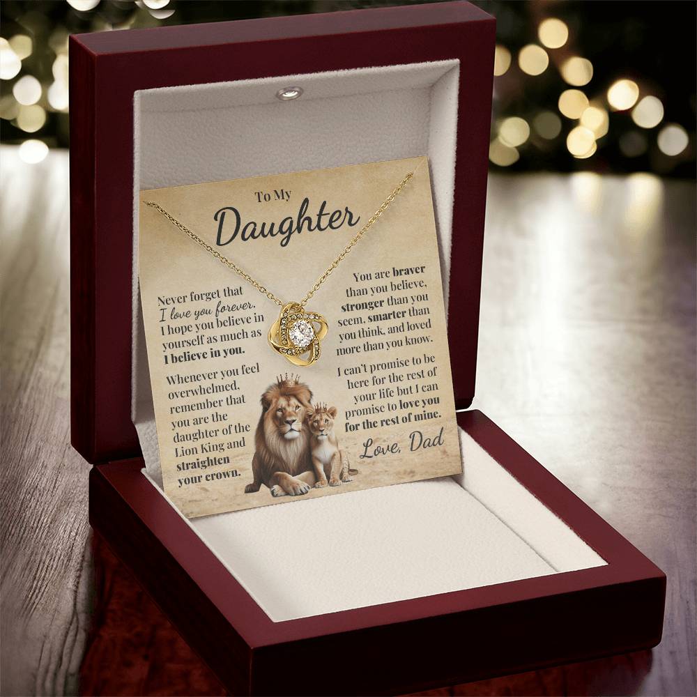 To My Daughter (from Dad) - Lion King - Love Knot Necklace