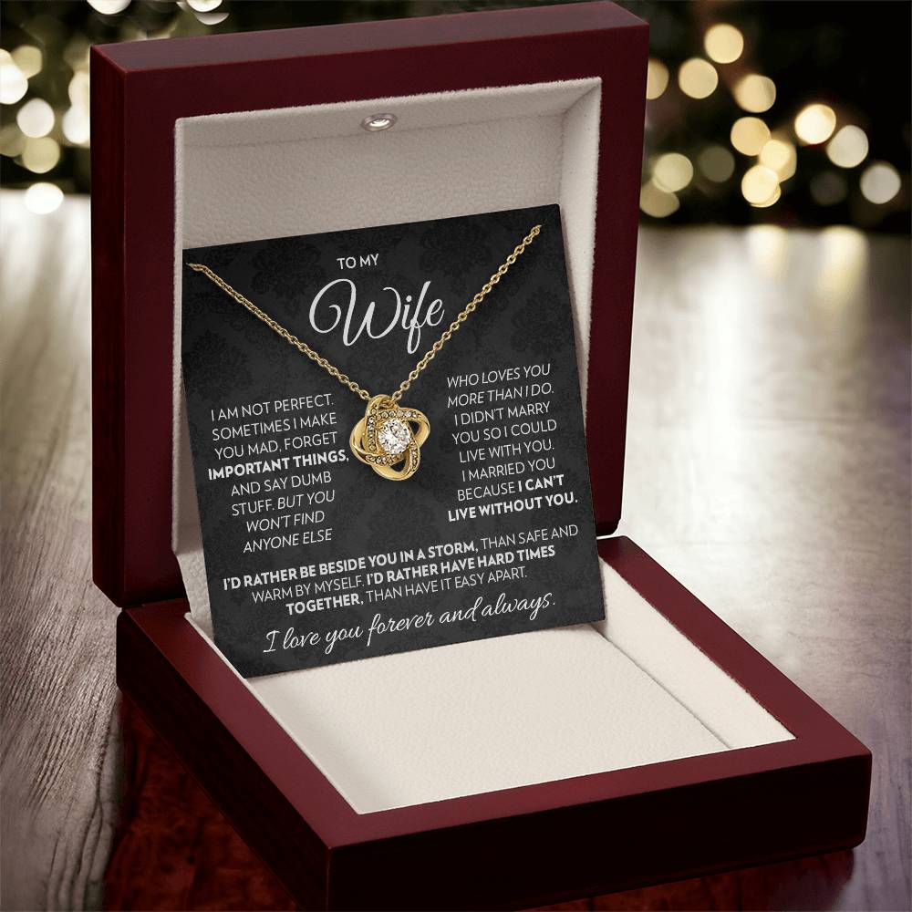 To My Wife  - Beside You - Love Knot Necklace