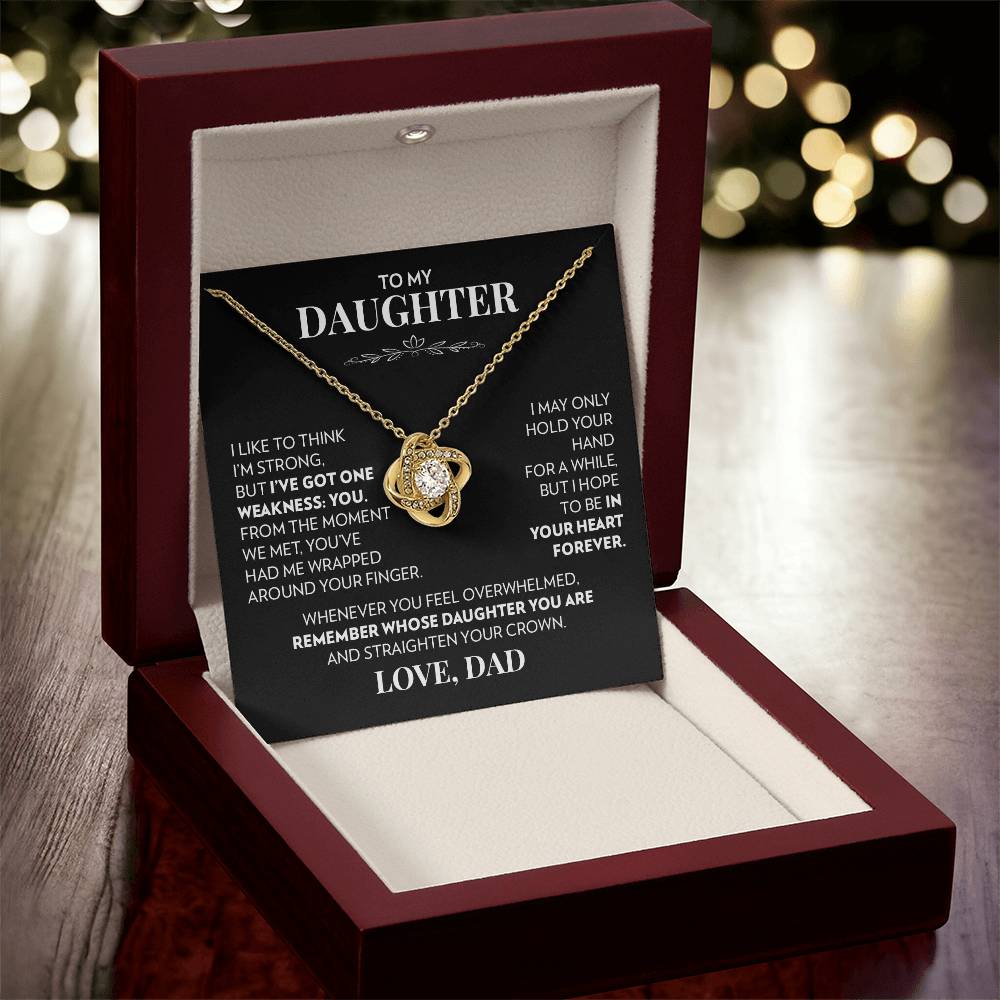 To Daughter (From Dad) - You - Love Knot Necklace