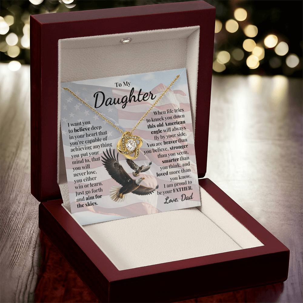 To Daughter (From Dad) - American Eagle - Love Knot Necklace