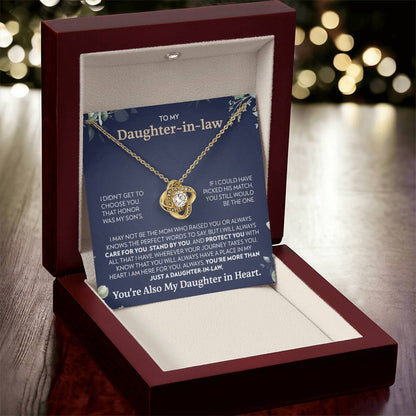 To My Daughter-In-Law - Always Here For You - Love Knot Necklace