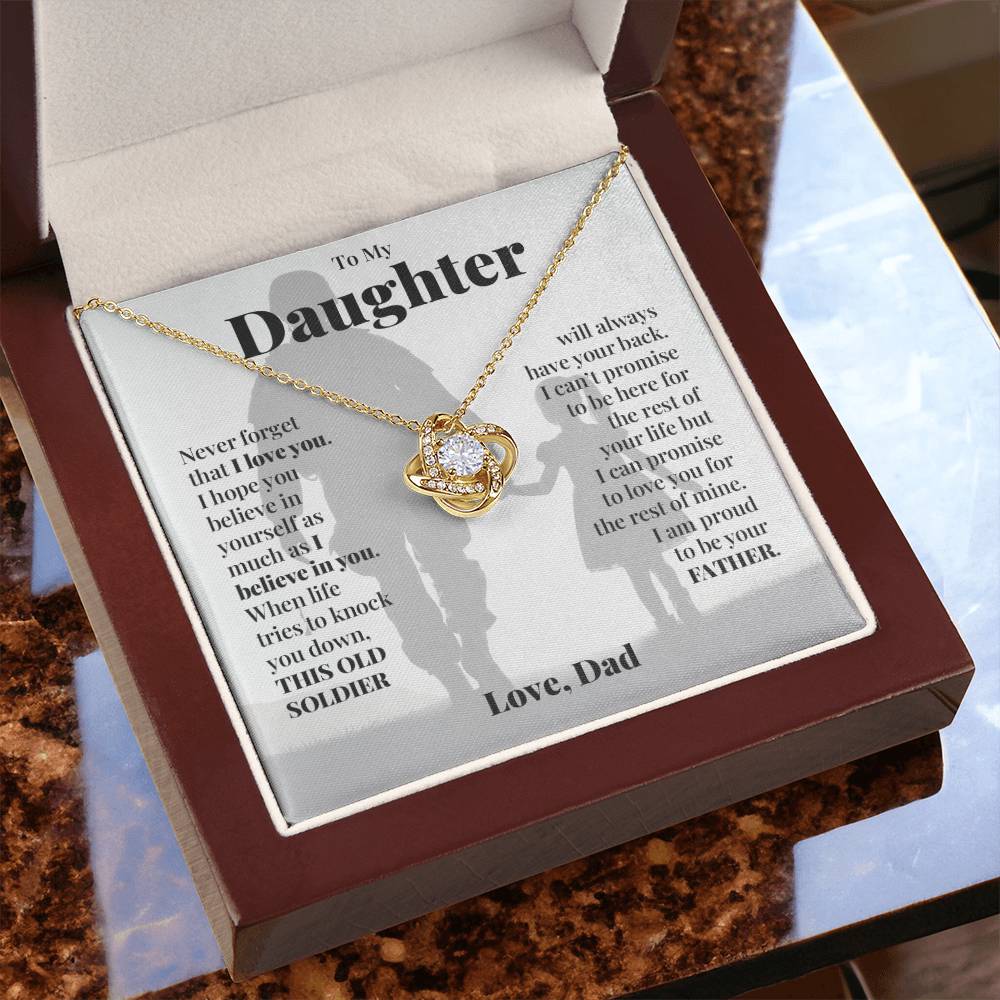 To My Daughter (From Dad) - This Old Soldier - Love Knot Necklace