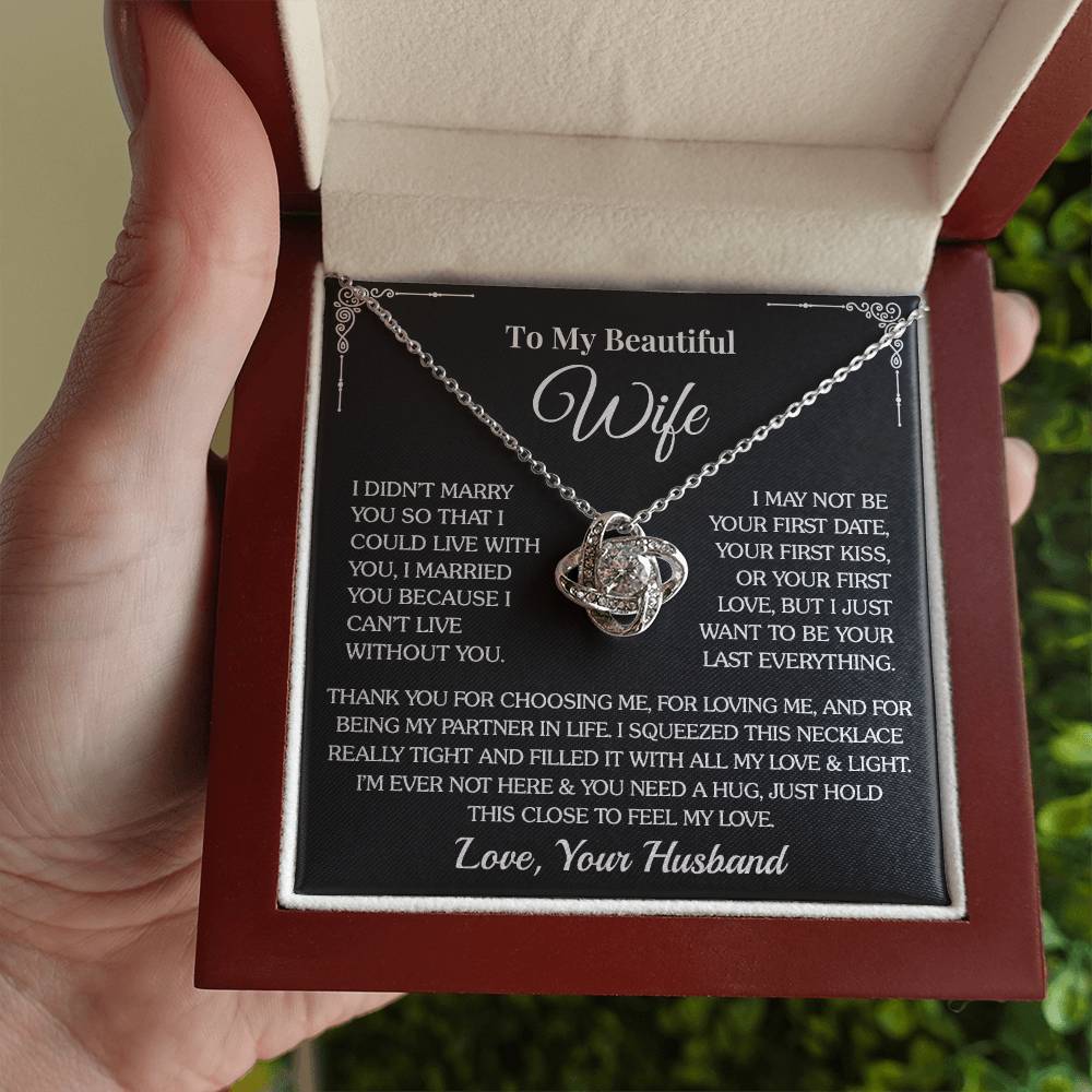 To My Wife - Thank You - Love Knot Necklace