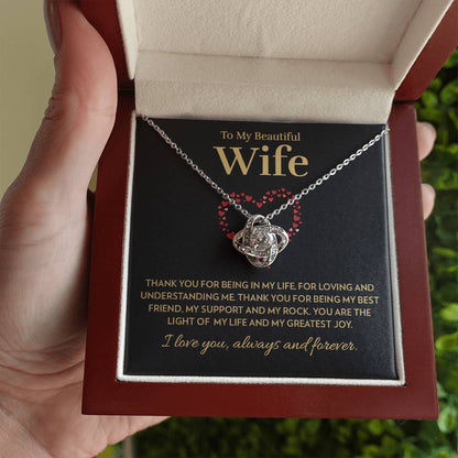 Wife - Light of My Life - Love Knot Necklace