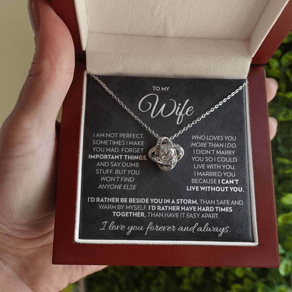 To My Wife  - Beside You - Love Knot Necklace