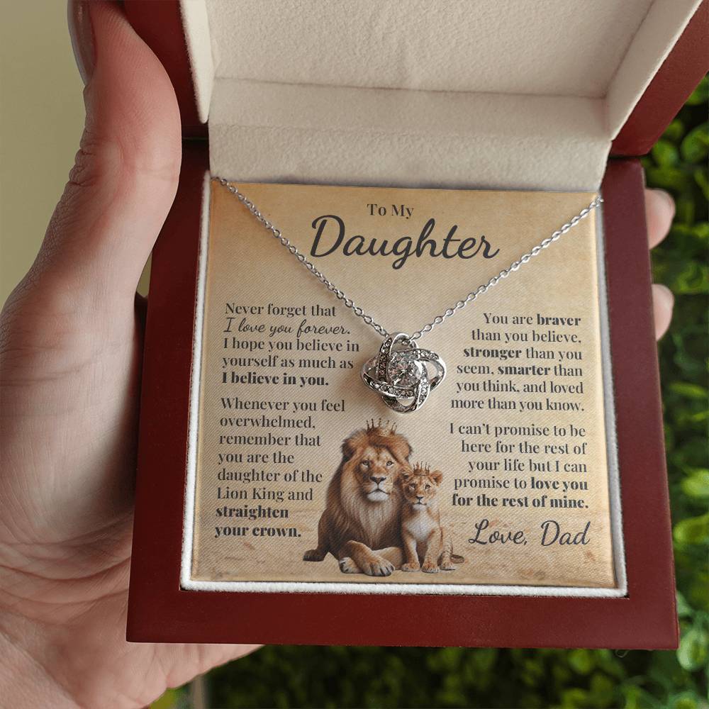 To My Daughter (from Dad) - Lion King - Love Knot Necklace