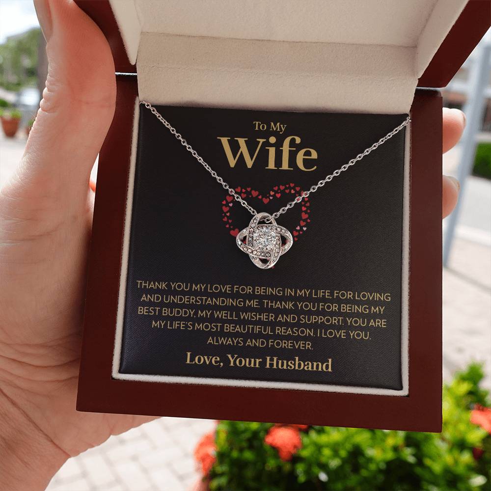 To My Wife - Most Beautiful Reason - Love Knot Necklace