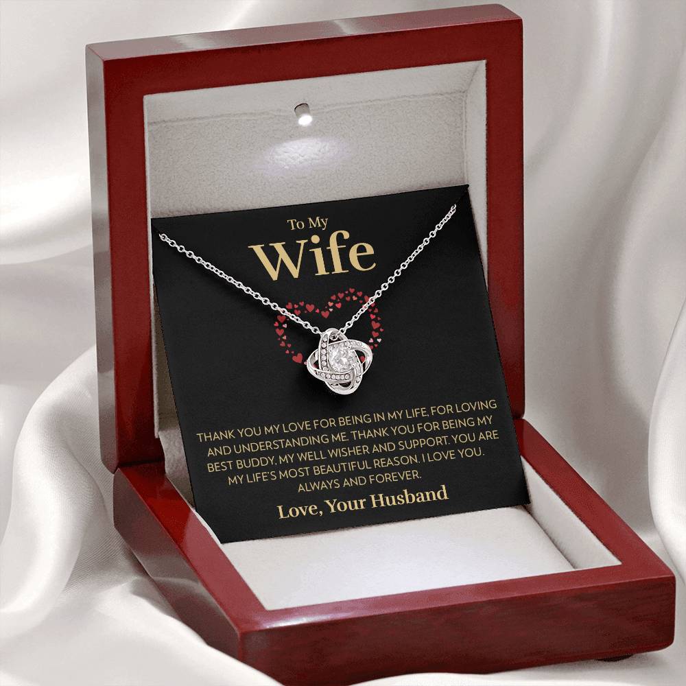 To My Wife - Most Beautiful Reason - Love Knot Necklace