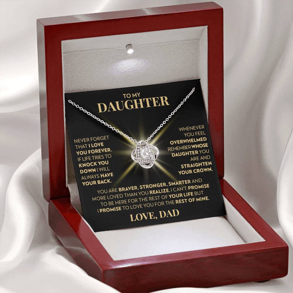 To Daughter (From Dad) - More Loved - Love Knot Necklace