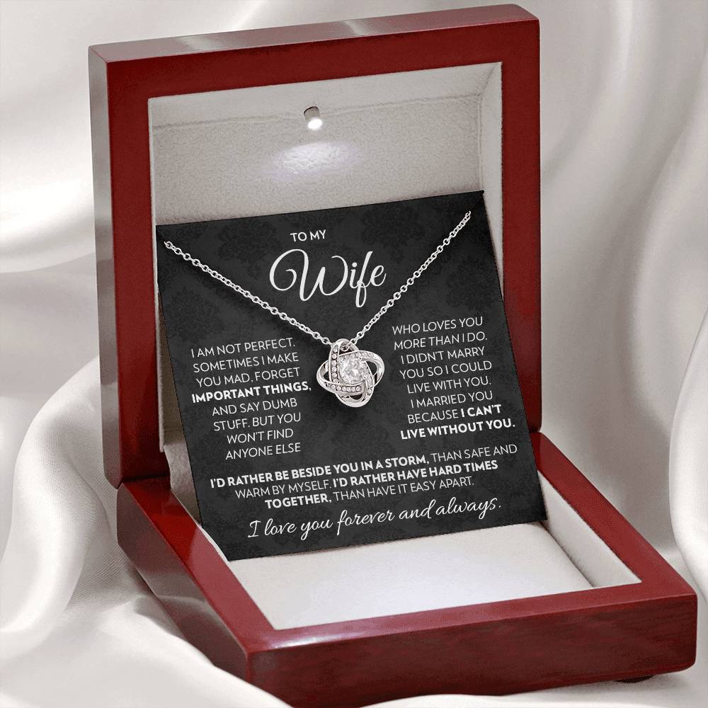 To My Wife  - Beside You - Love Knot Necklace
