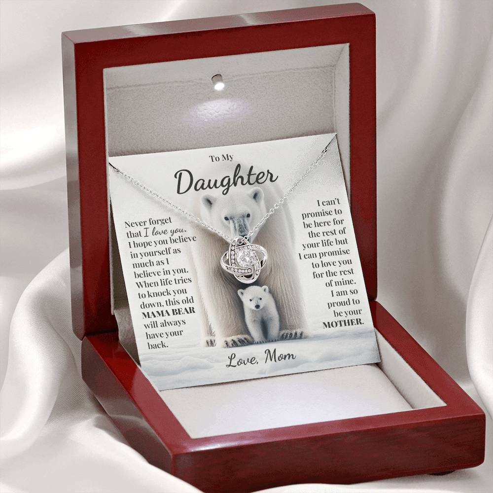 To My Daughter (From Mom) - This Old Mama Bear - Love Knot Necklace