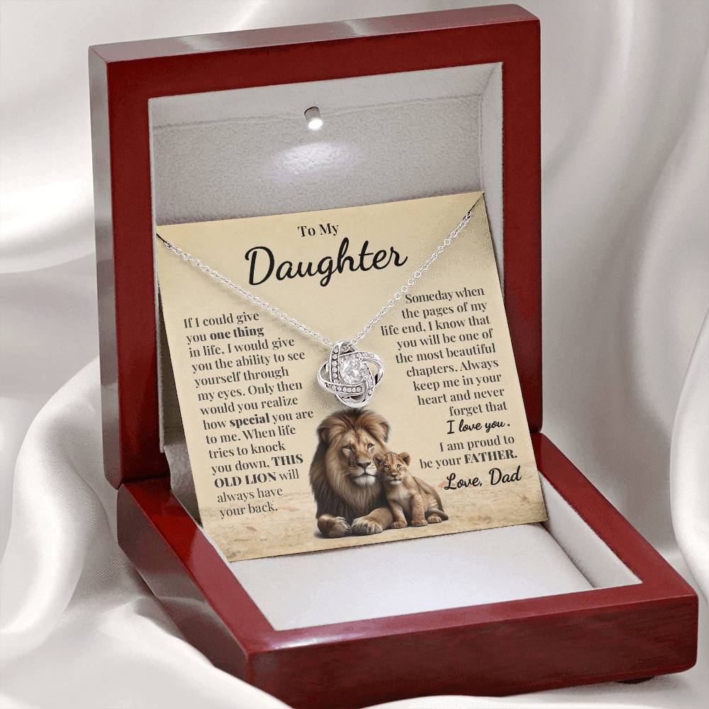To My Daughter (From Dad) - This Old Lion - Love Knot Necklace