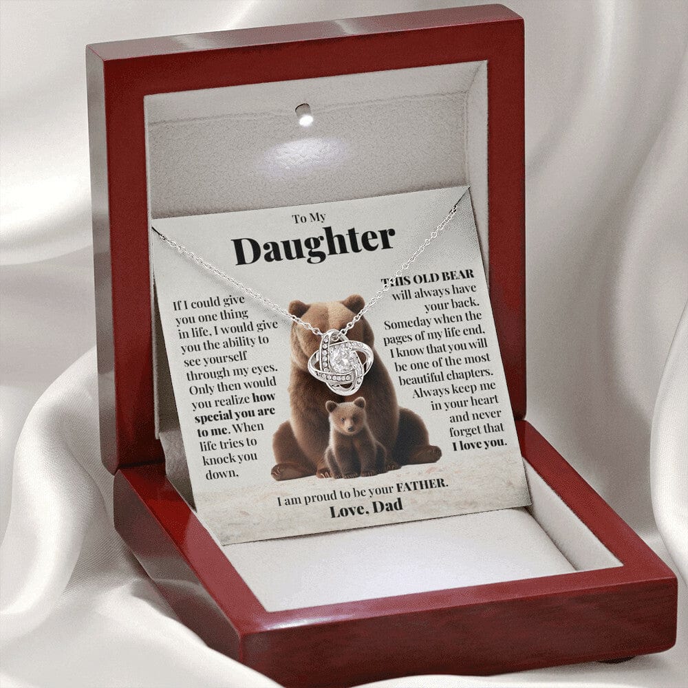 To My Daughter (From Dad) - This Old Bear - Love Knot Necklace