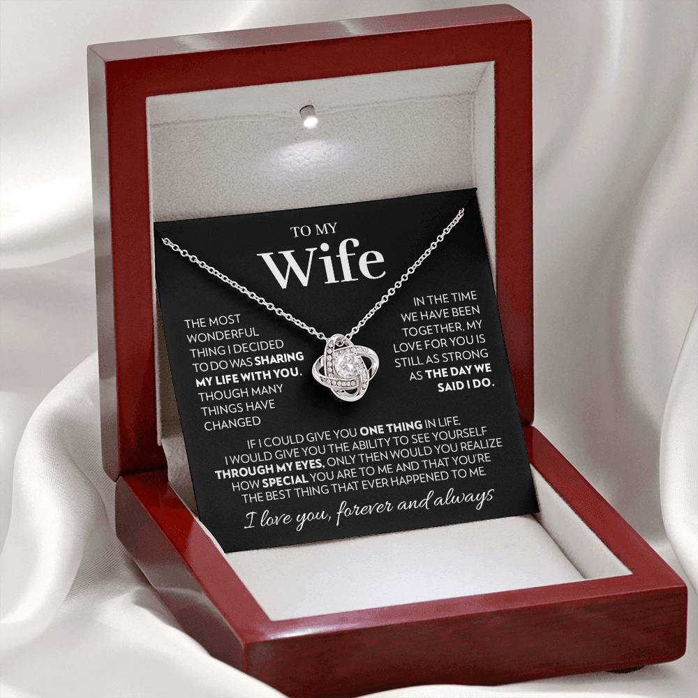 To My Wife - Together - Love Knot Necklace