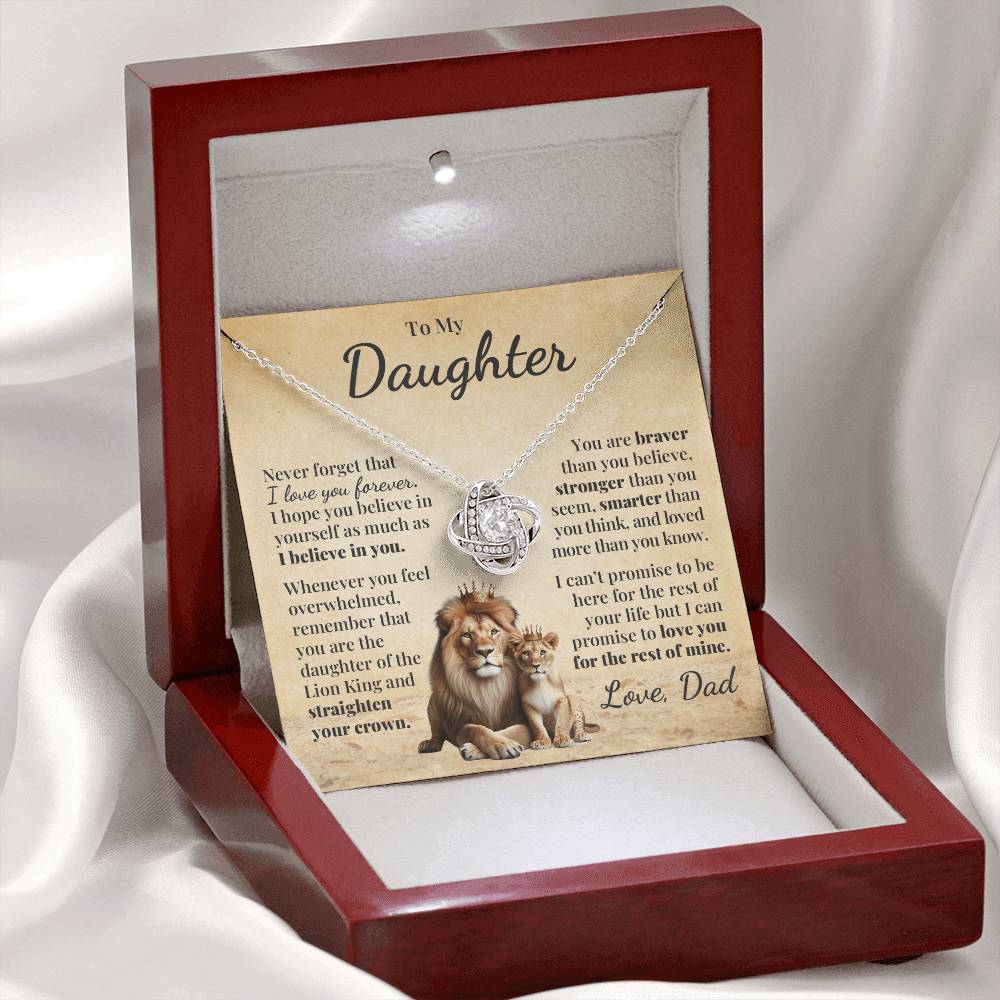 To My Daughter (from Dad) - Lion King - Love Knot Necklace