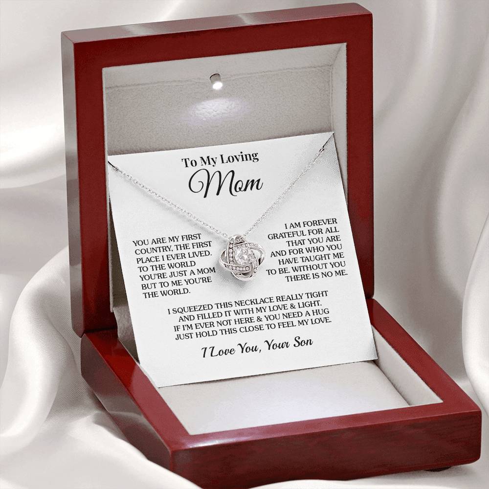 To Mom (From Son) - Hold This Close - Love Knot Necklace