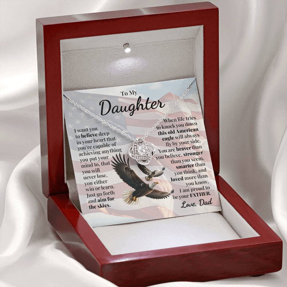 To Daughter (From Dad) - American Eagle - Love Knot Necklace