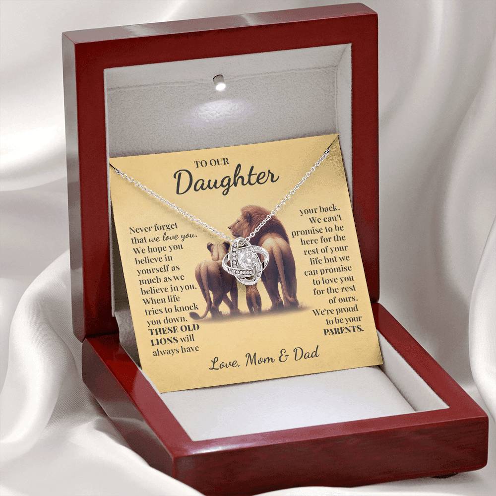 To Our Daughter (From Mom and Dad) - These Old Lions - Love Knot Necklace