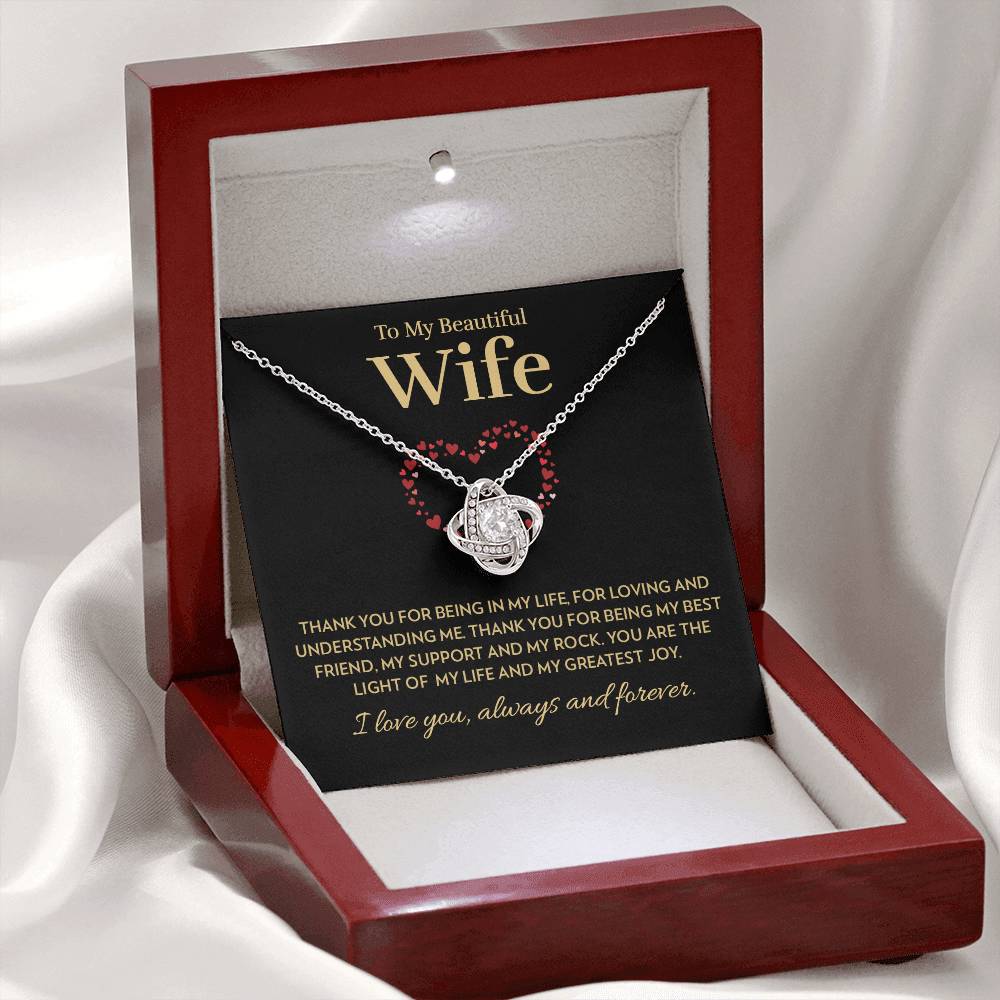 Wife - Light of My Life - Love Knot Necklace