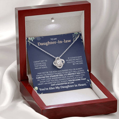 To My Daughter-In-Law - Always Here For You - Love Knot Necklace