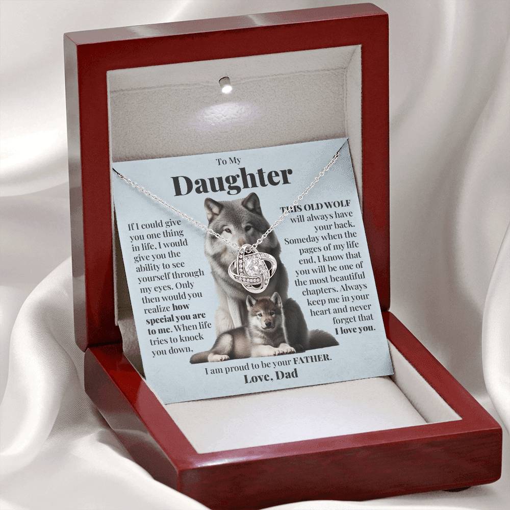 To My Daughter (From Dad) - This Old Wolf - Love Knot Necklace