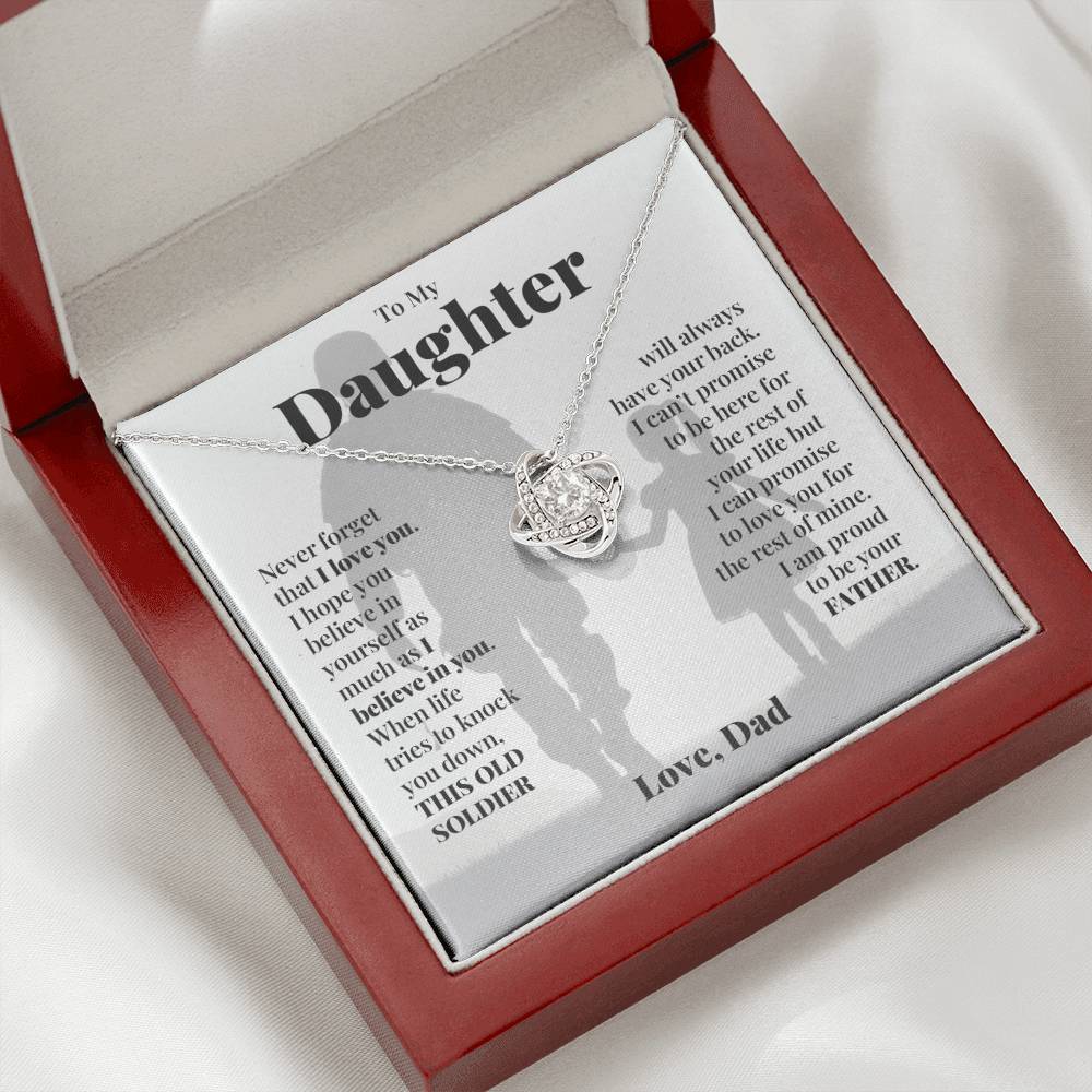 To My Daughter (From Dad) - This Old Soldier - Love Knot Necklace