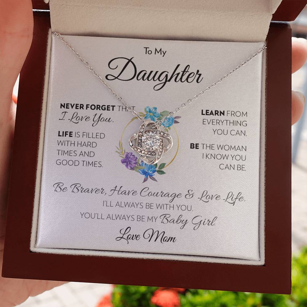 To My Daughter (From Mom) - Love Life - Love Knot Necklace