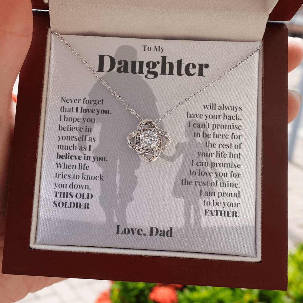To My Daughter (From Dad) - This Old Soldier - Love Knot Necklace