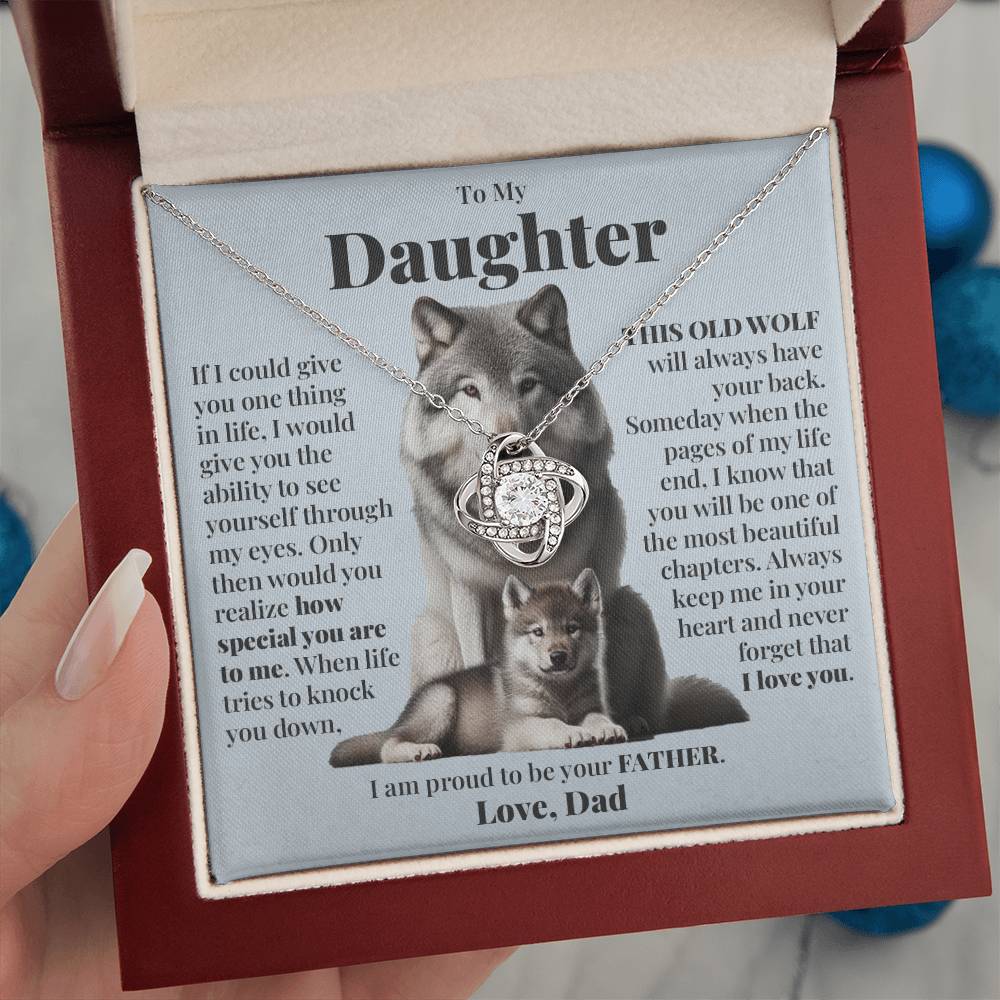 To My Daughter (From Dad) - This Old Wolf - Love Knot Necklace