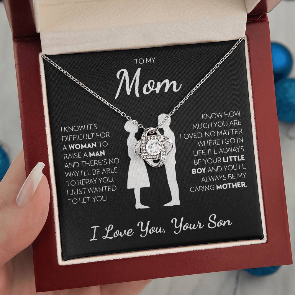 Son to Mom - Caring Mother - Love Knot Necklace