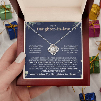To My Daughter-In-Law - Always Here For You - Love Knot Necklace