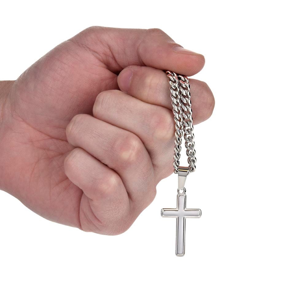 Grandson - Believe - Cuban Chain Cross Necklace