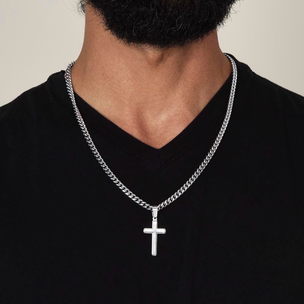 Husband - Only Thing Better - Cuban Chain with Artisan Cross Necklace