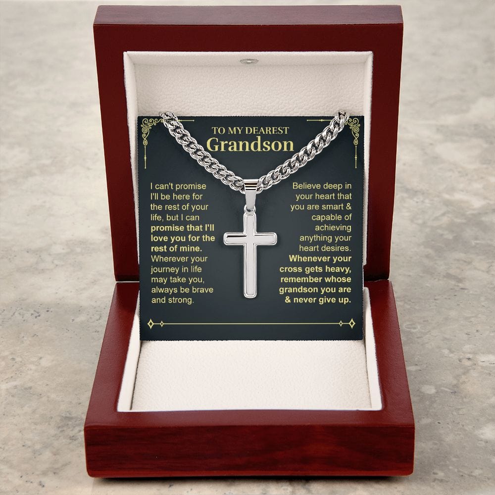 Grandson - Believe - Cuban Chain Cross Necklace