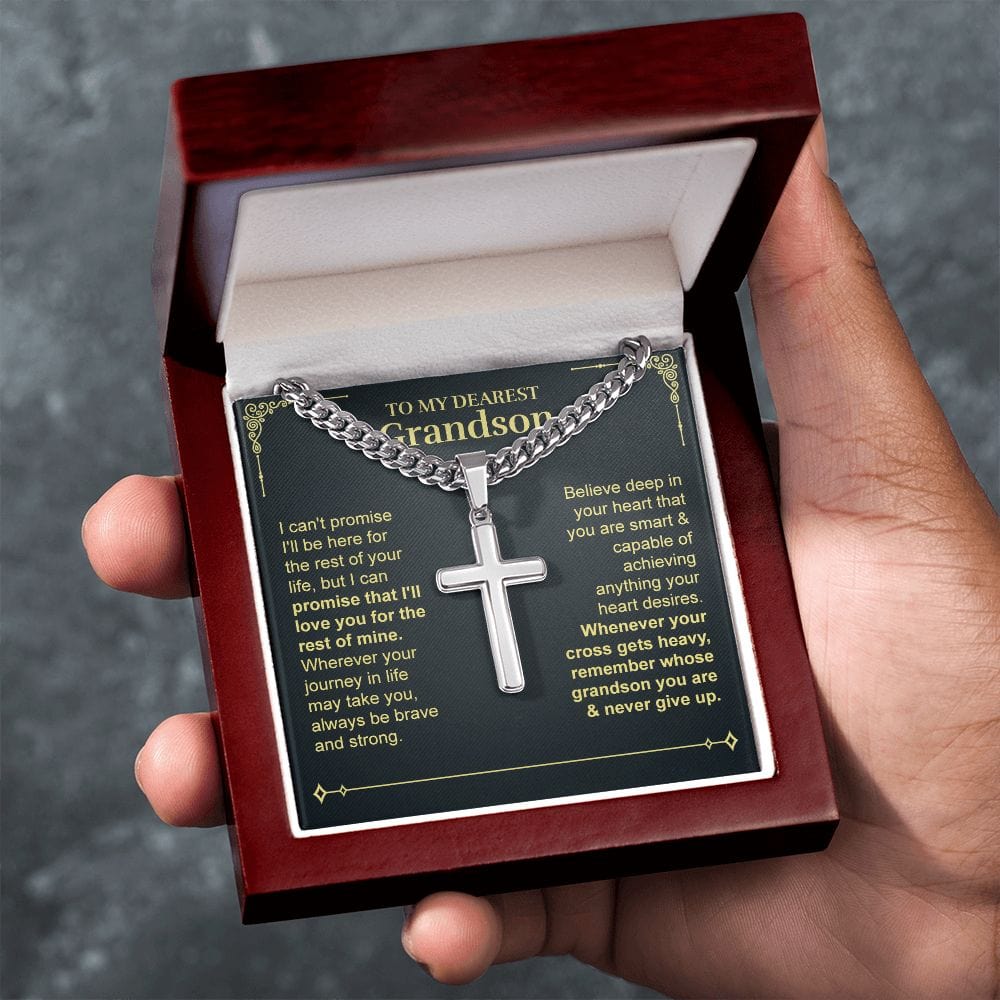 Grandson - Believe - Cuban Chain Cross Necklace