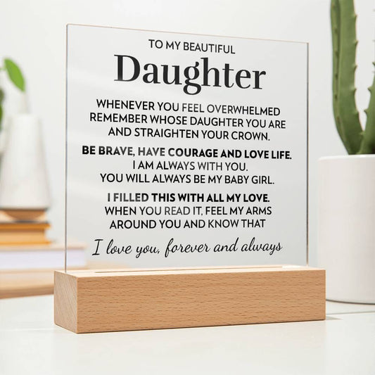 Daughter - Always With You - Acrylic Square Plaque - Acrylic Plaque