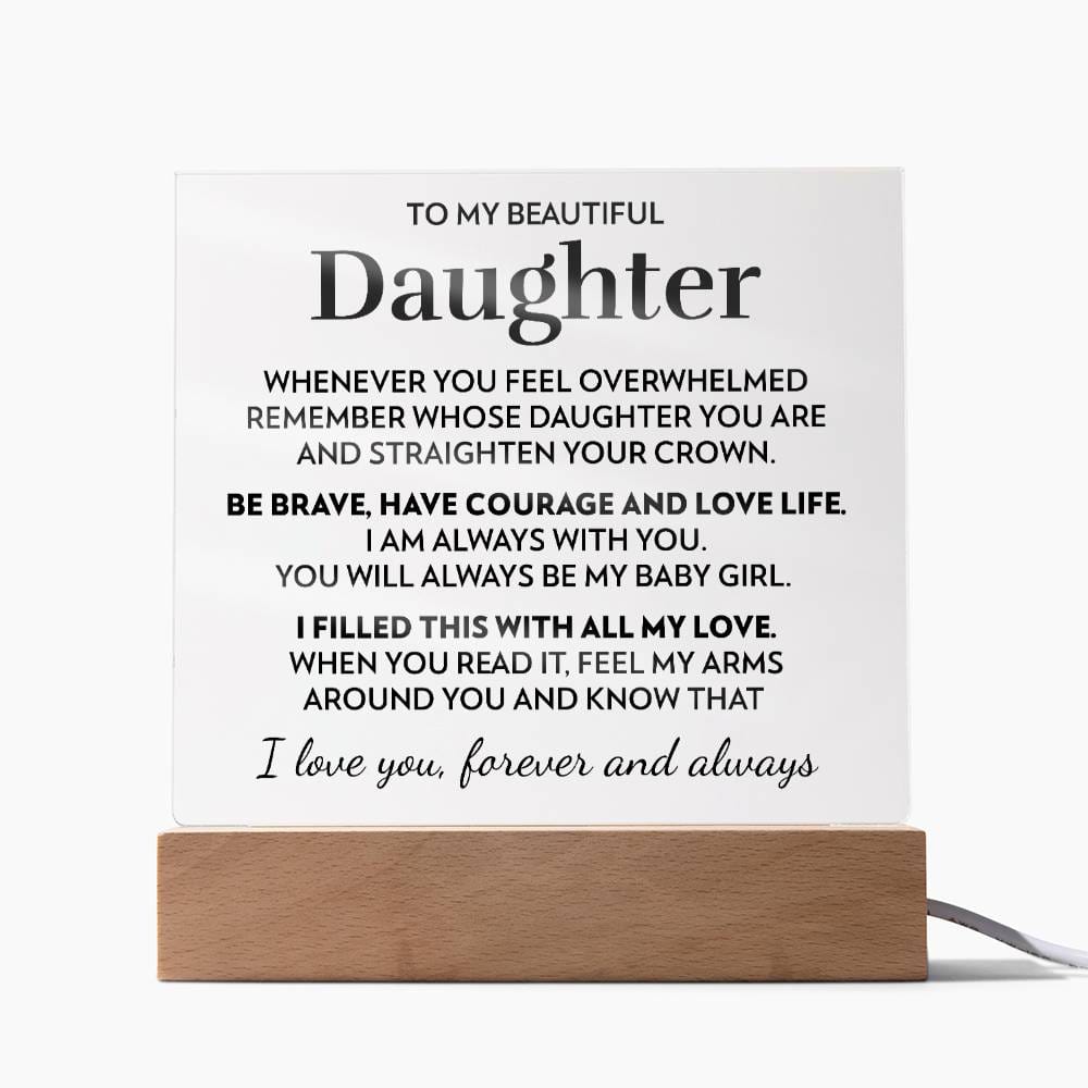Daughter - Always With You - Acrylic Square Plaque - Acrylic Plaque