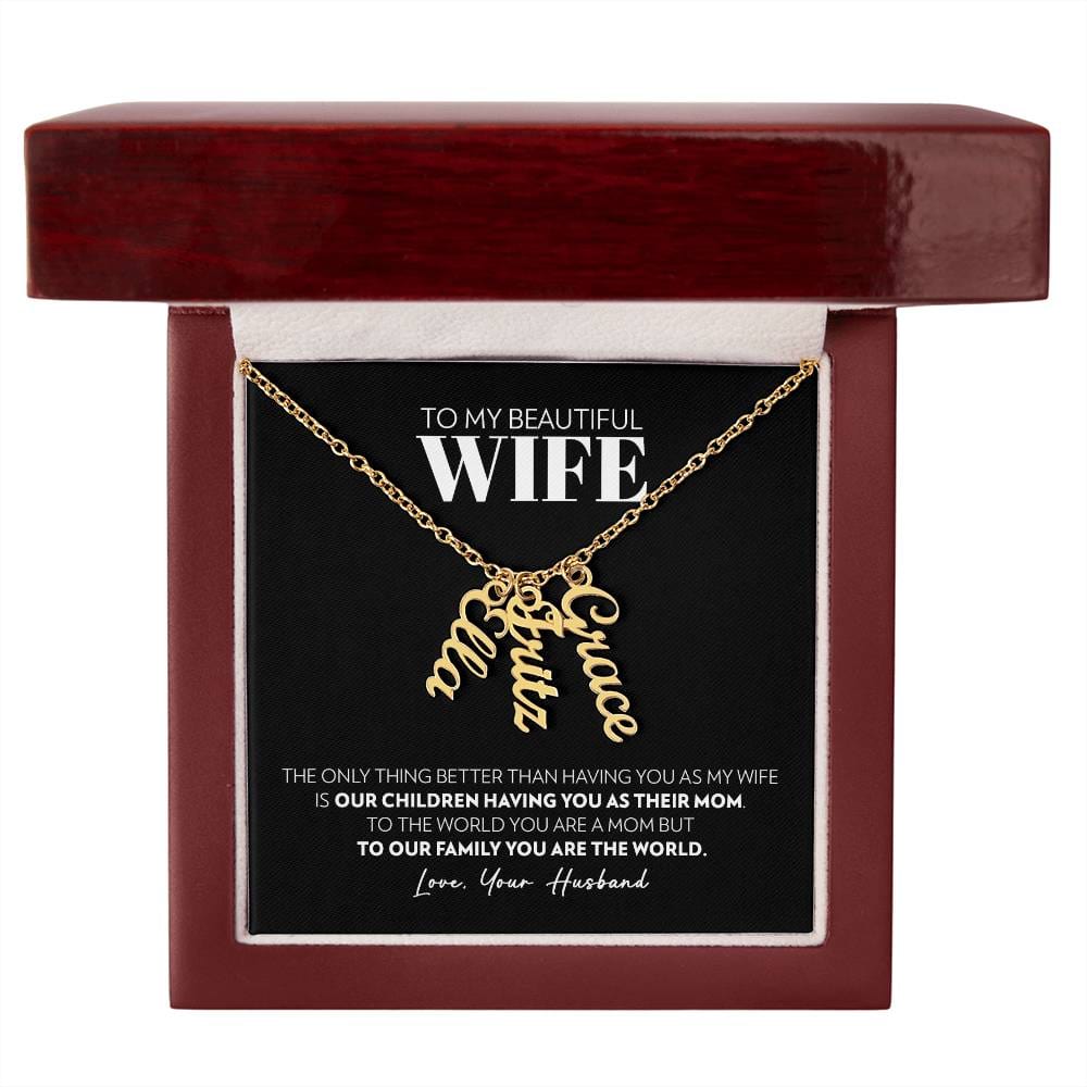 Wife - Only Thing Better - Custom Vertical Name Necklace