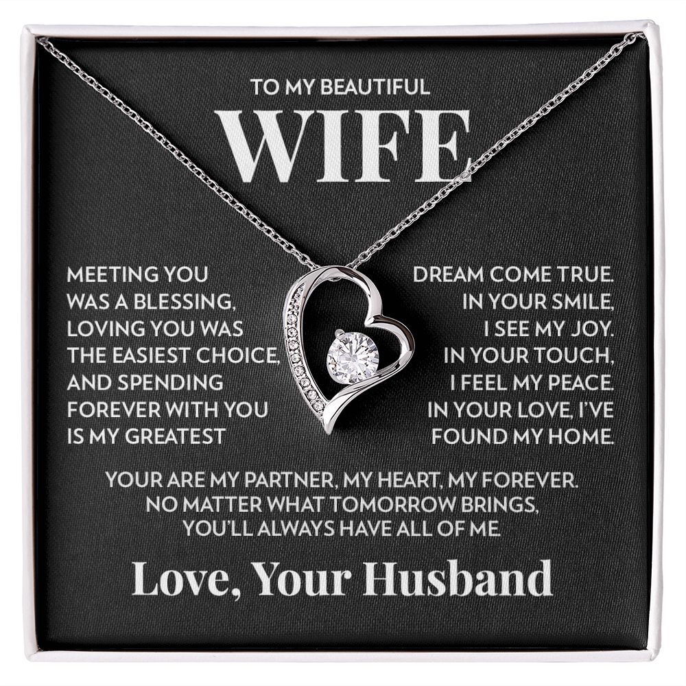 To My Wife - Dream Come True - Forever Love Necklace