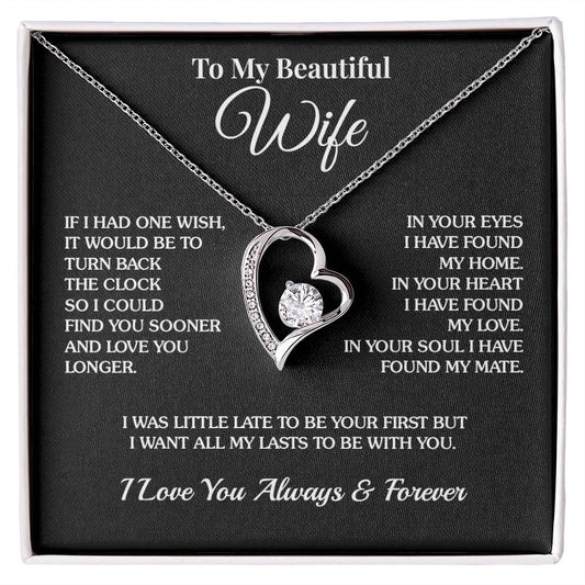 To My Wife - One Wish - Forever Love Necklace