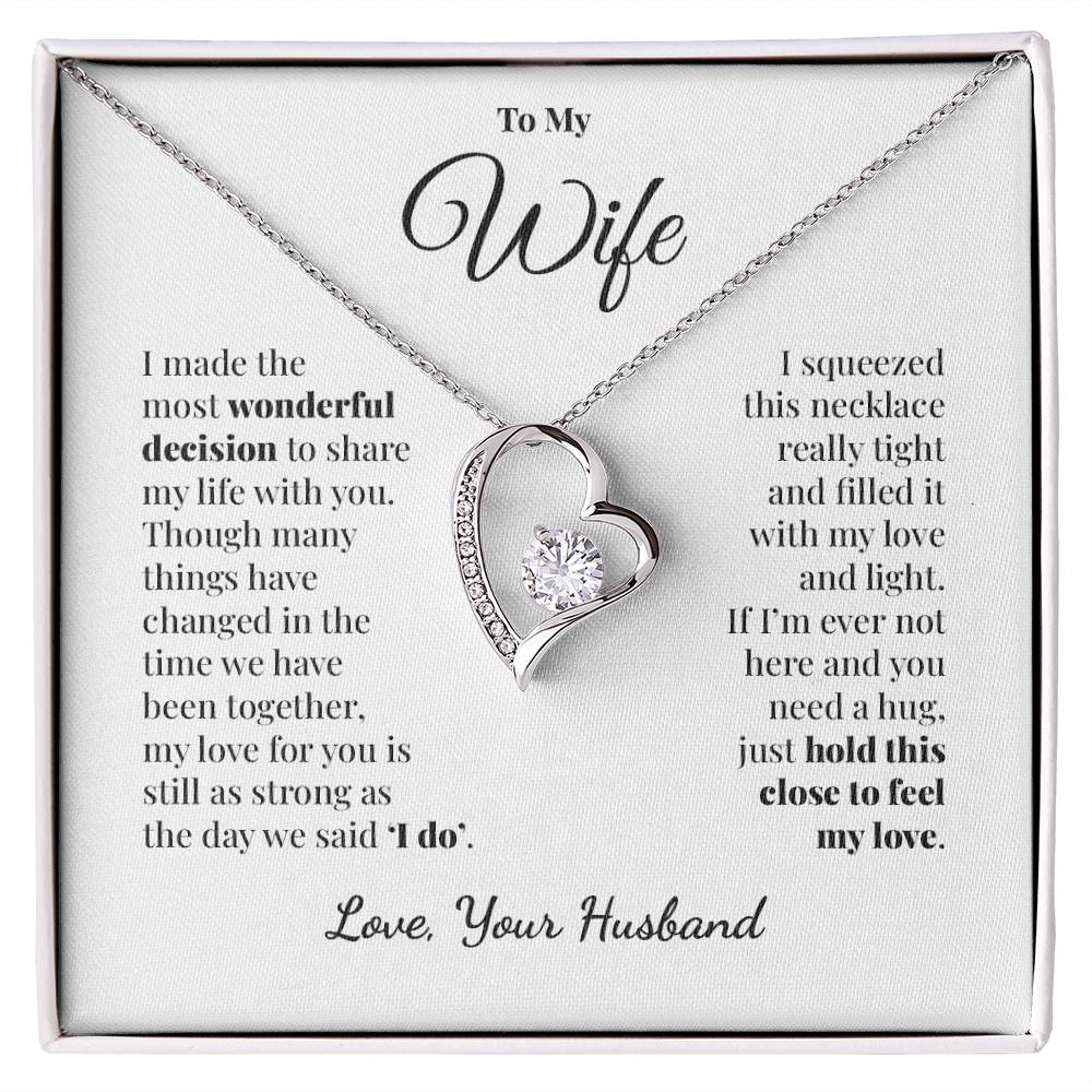 To My Wife - Share My Life (White) - Forever Love Necklace