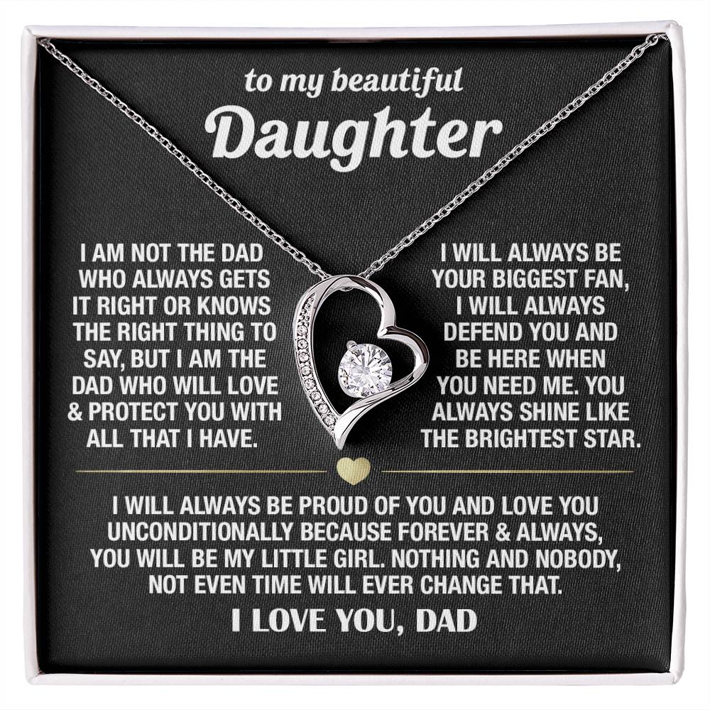 To My Daughter (From Dad) - Biggest Fan - Forever Love Necklace