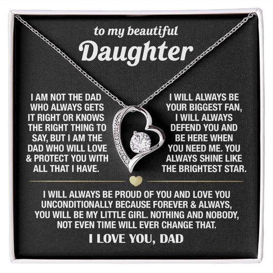To My Daughter (From Dad) - Biggest Fan - Forever Love Necklace