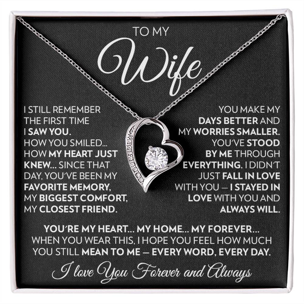 To My Wife - Every Day, Black - Forever Love Necklace