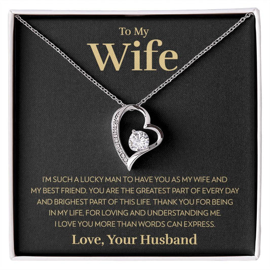 To My Wife - Lucky Man - Forever Love Necklace