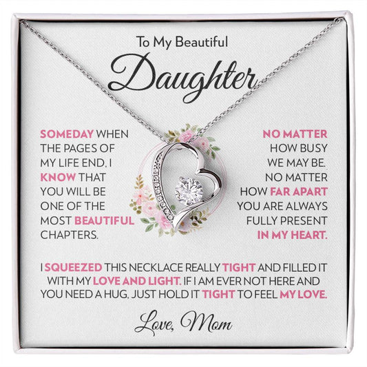 To Daughter (From Mom) - My Heart - Forever Love Necklace