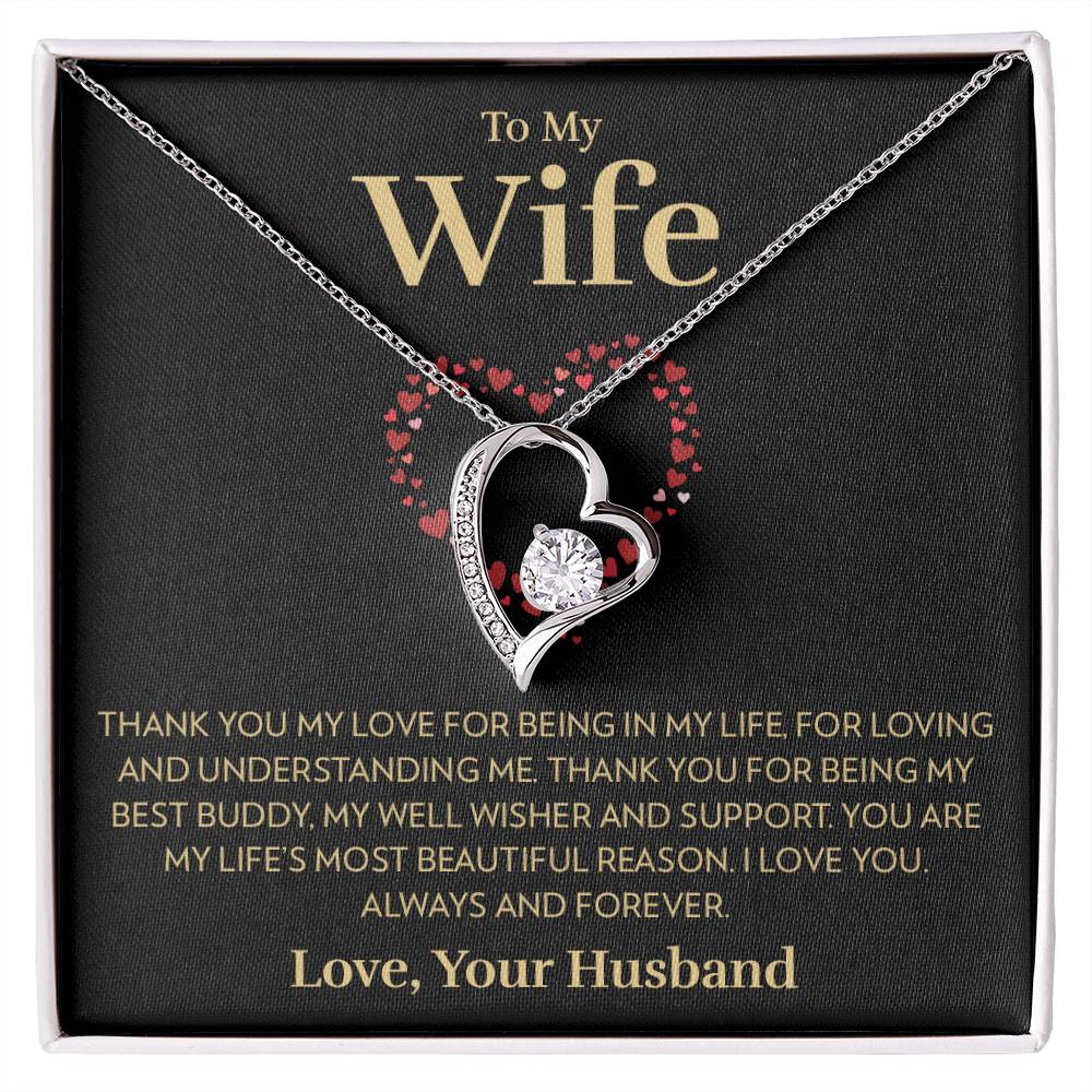 To My Wife - Most Beautiful Reason - Forever Love Necklace