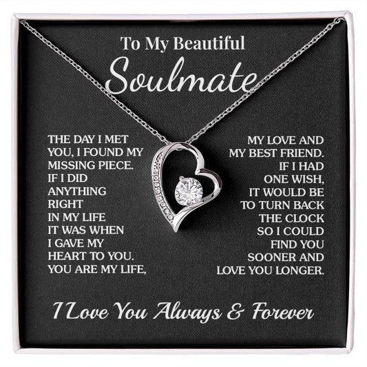 To My Soulmate - Missing Piece - Forever Love Necklace