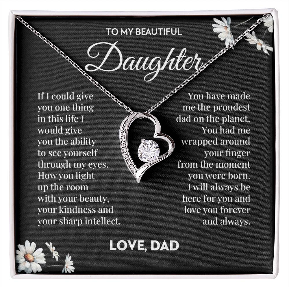 To My Daughter (from Dad) - Always Here For You - Forever Love Necklace