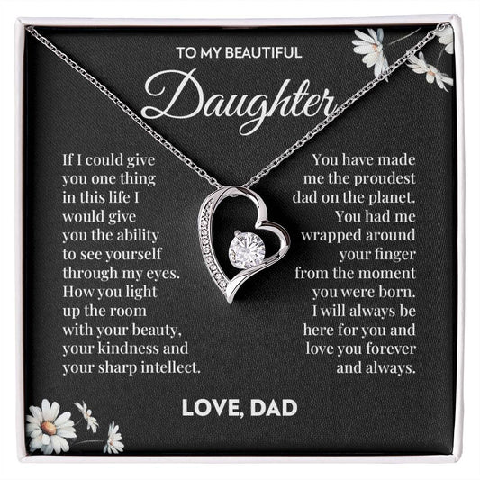 To My Daughter (from Dad) - Always Here For You - Forever Love Necklace
